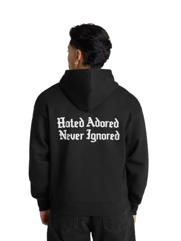 MANU Hated Adored Never Ignored Overhead Hoodie Black