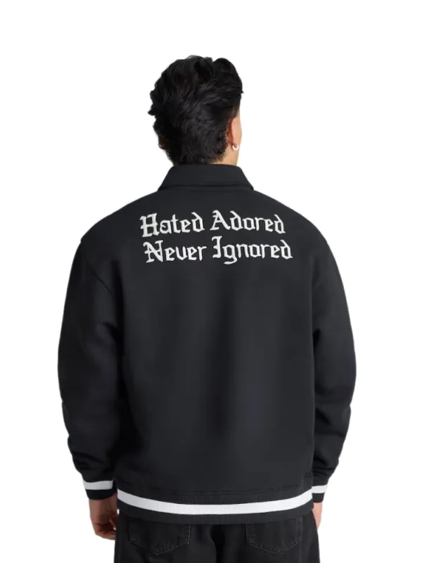 MUFC Hated Adored Never Ignored Quarter Zip Sweatshirt Black Back