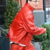 Marty Supreme Timothee Chalamet Red Leather Jacket