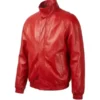 Marty Supreme Timothee Chalamet Red Oversized Leather Jacket