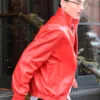 Timothee Chalamet Marty Supreme Red Leather Jacket