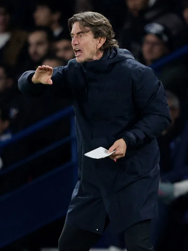 UEFA Champions League 2025 Ange Postecoglou Navy Raincoat Jacket