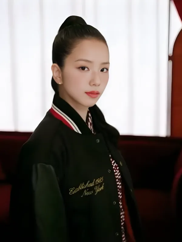 Blackpink Jisoo Tommy Hilfiger Varsity Jacket Black