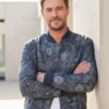 Chris Hemsworth Navy Paisley Varsity Jacket 2026