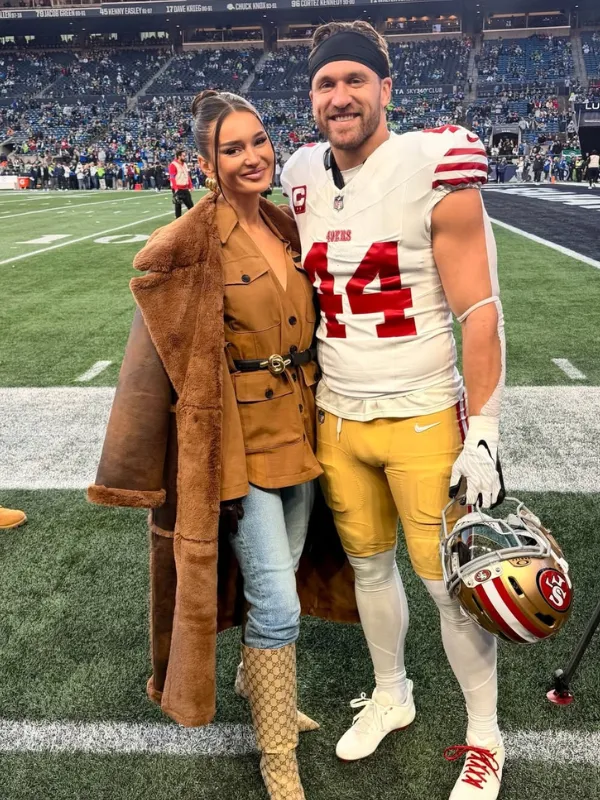 Kristin Juszczyk SF 49ers Off Season Shearling Coat 2026
