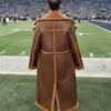 Kristin Juszczyk SF 49ers Off Season Shearling Coat Brown