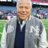 NFL New England Patriots CEO Robert Kraft Varsity Jacket Gray 2026