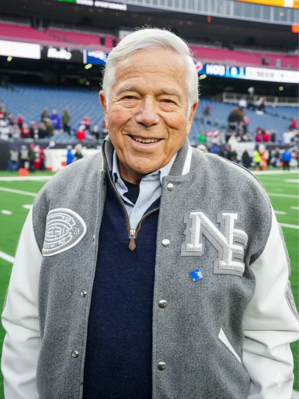 NFL New England Patriots CEO Robert Kraft Varsity Jacket Gray 2026