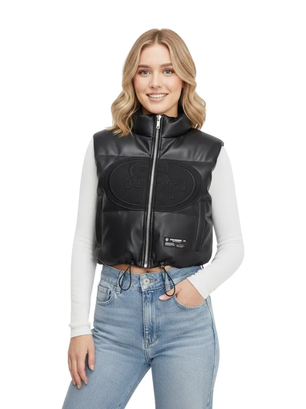 Women’s San Francisco 49ers Off Season x NFL Leather Vest Black